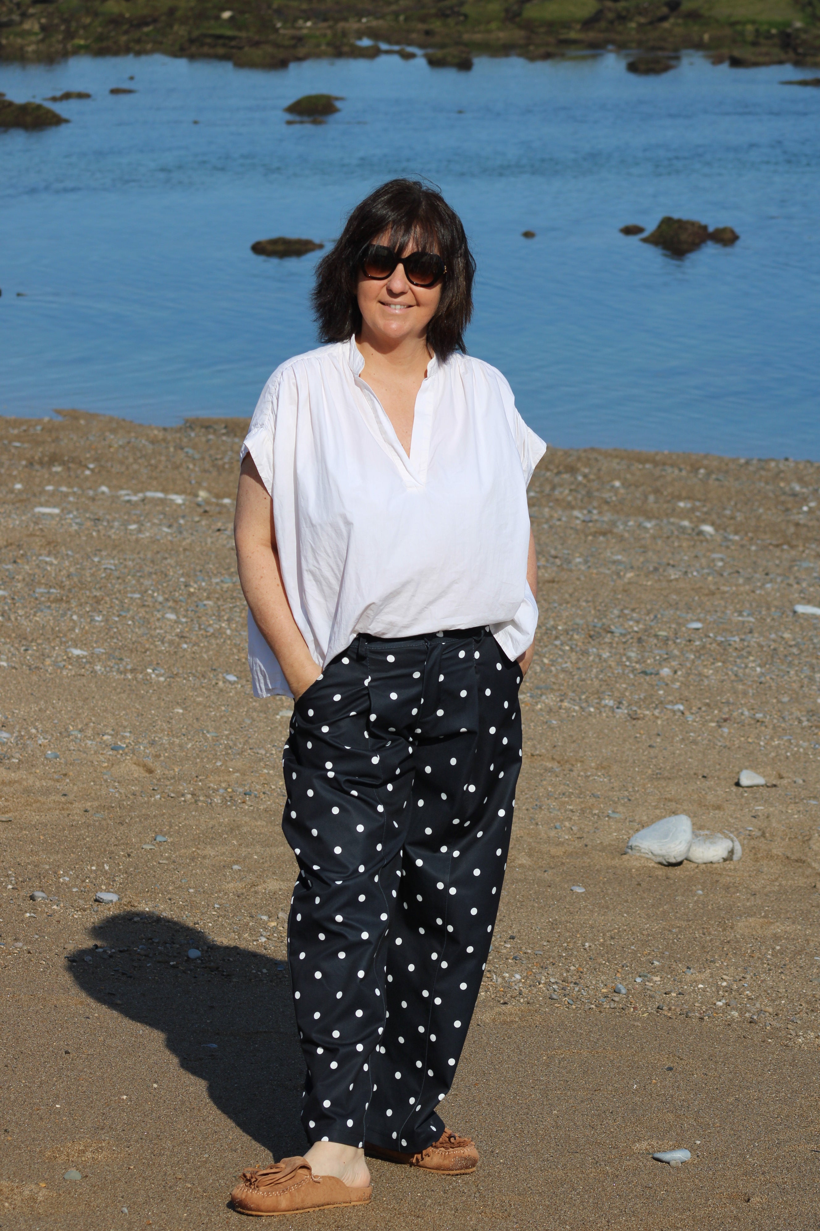 Pantalon à pois